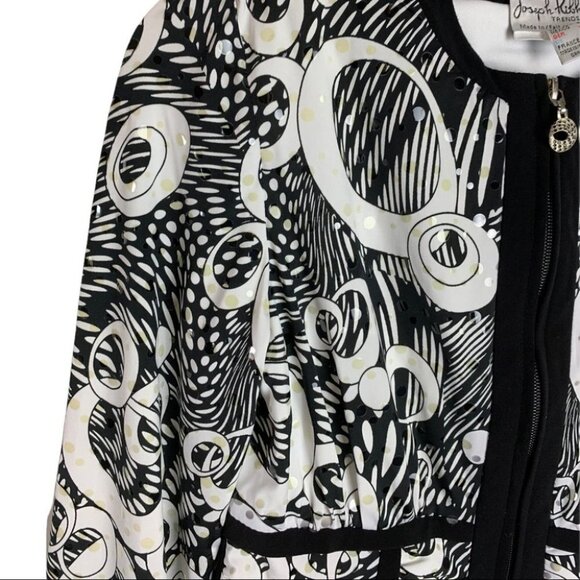 Joseph Ribkoff Vintage Women’s Sequinned Geometric Front Zip Jacket Size  US 6 - Picture 9 of 10
